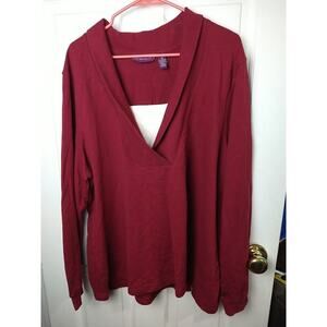 gloria Vanderbilt sports Woman 2X Burgundy Pullover Long Sleeve Lightweight...
